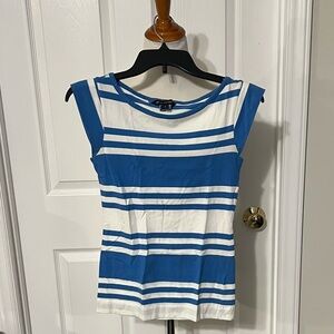 French Connection Blue and White Striped Tee